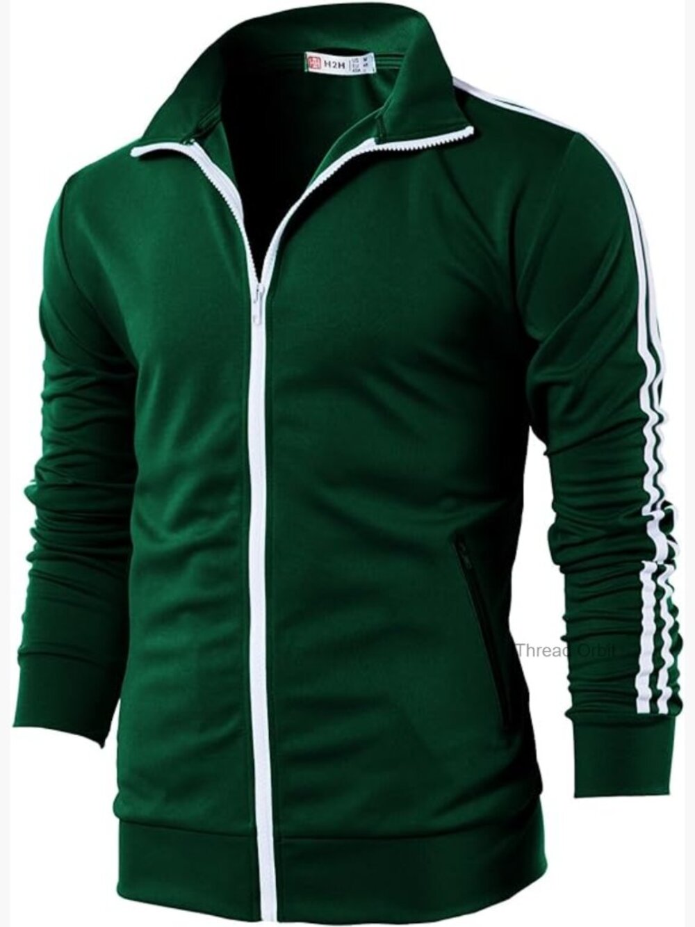 Slim Fit Track Jacket - Lightweight Zip Up Long Sleeve Active